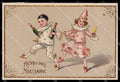 Artist Signed New Year Buon Anno Pierrot Girl Meissner Buck pc ZG6128 – fronte