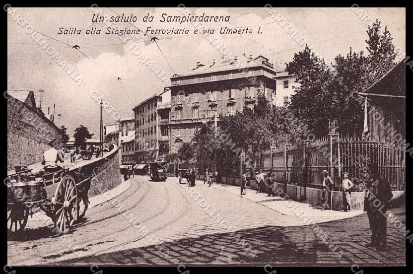Genova Sampierdarena Salita Stazione Via Umberto I cartolina ZG6141 – fronte