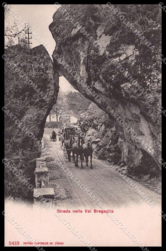 Svizzera Val Bregaglia Grisons Sondrio Diligenza serie 5418 cartolina ZG6143 – fronte
