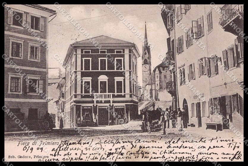 Trento Primiero San Martino di Castrozza Fiera PIEGHINA cartolina ZG6146 – fronte