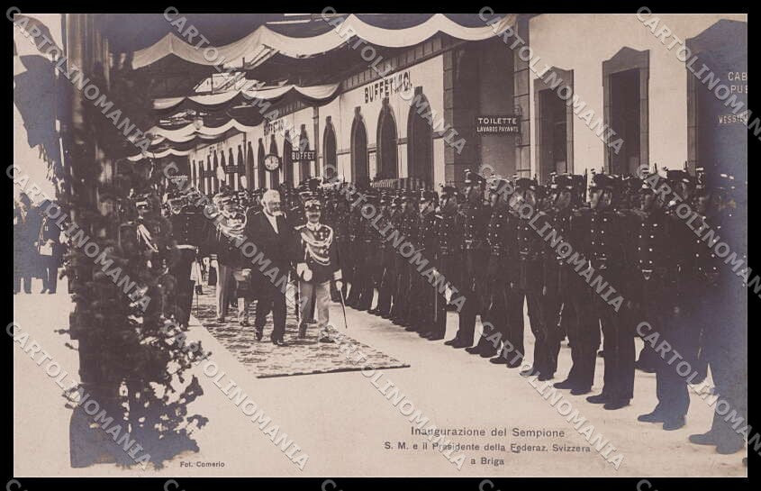 Svizzera Briga Stazione Inaugurazione Sempione Savoia Foto cartolina ZG6153 – fronte