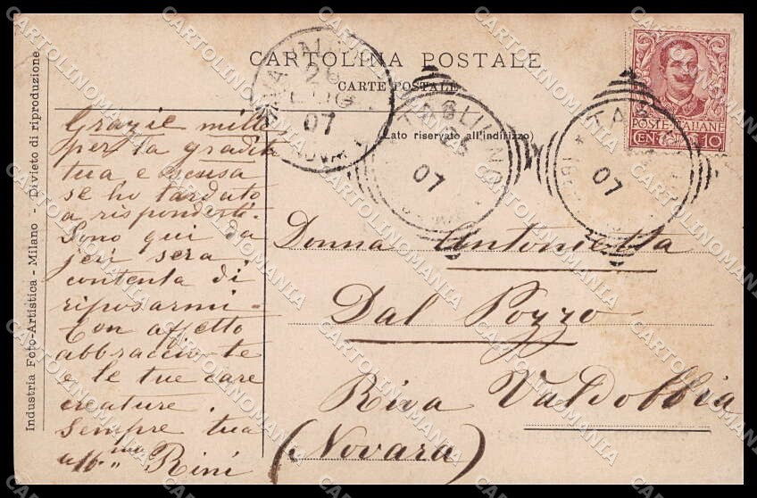 Bergamo Castelli Calepio Tagliuno Via Umberto I Foto cartolina ZG6163 – retro