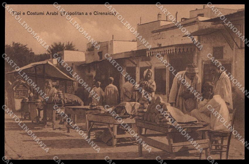 Libia Tripolitania Cirenaica Tipi Arabi Mercato Ragozino 29607 cartolina ZG6210 – fronte