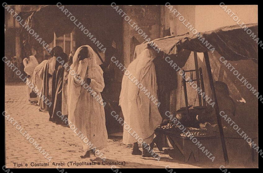 Libia Tripolitania Cirenaica Tipi Arabi Ragozino 29630 PIEGA cartolina ZG6213 – fronte
