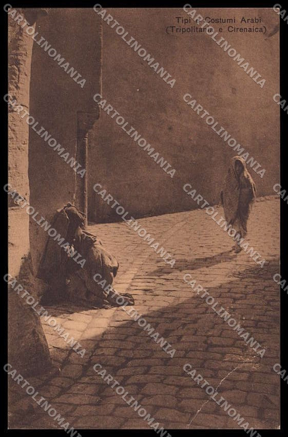 Libia Tripolitania Cirenaica Tipi Arabi Ragozino 29581 PIEGA cartolina ZG6222 – fronte
