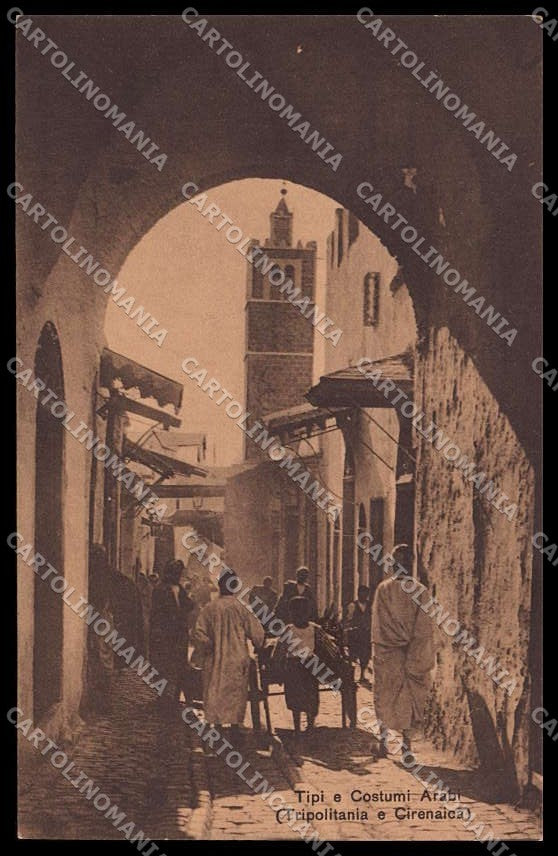 Libia Tripolitania Cirenaica Tipi Arabi Ragozino 29583 PIEGHINA cartolina ZG6232 – fronte
