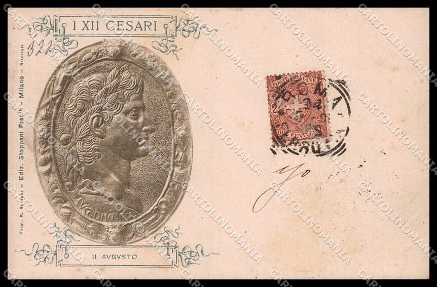 Roma I XII Cesari II Augusto Stoppani Milano cartolina ZG6253 – fronte