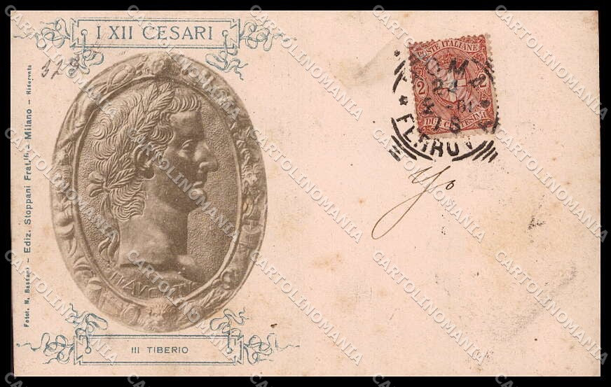 Roma I XII Cesari III Tiberio Stoppani Milano cartolina ZG6254 – fronte