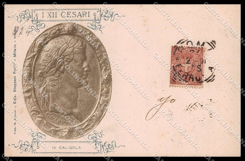 Roma I XII Cesari IV Caligola Stoppani Milano cartolina ZG6255 – fronte