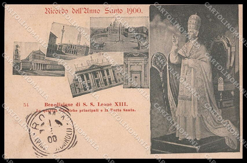 Roma Vaticano San Pietro Papa Leone XIII Anno Santo cartolina ZG6282 – fronte