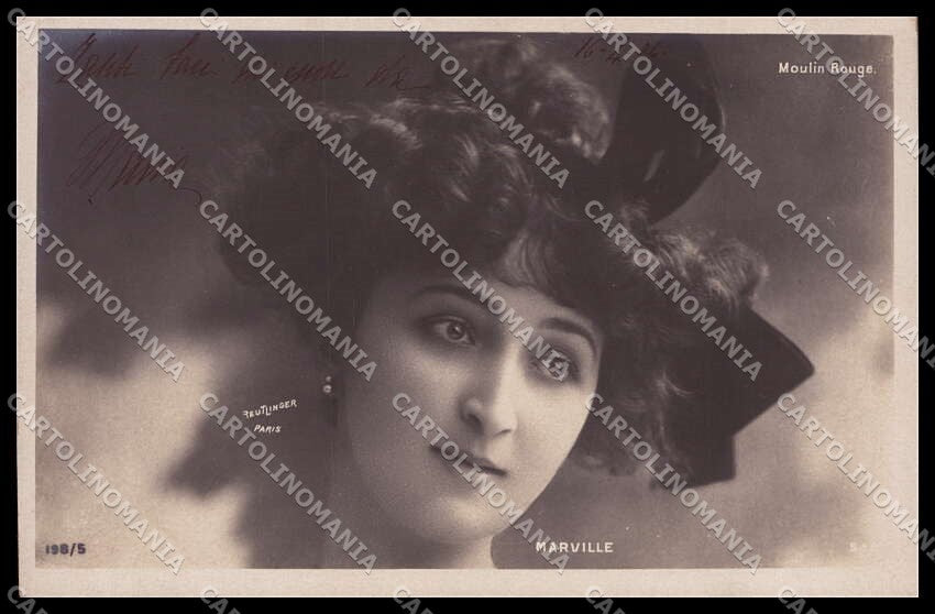 Artisti Danza Moulin Rouge Marville Reutlinger Paris serie 198-5 RPPC cp ZG6299 – fronte