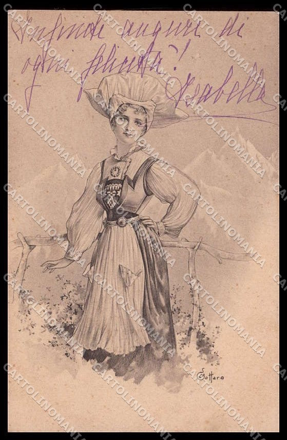 Illustratori Artist Signed Bottaro Lady Theo Stroefer 480-1 cartolina ZG6305 – fronte