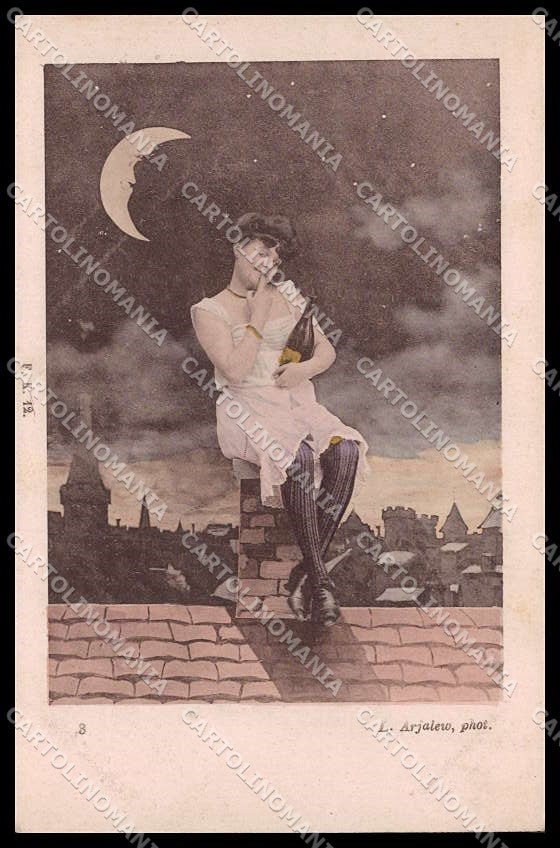 Surrealism Lady Paper Moon L. Arjalew phot. F.K. Serie 12-3 cartolina ZG6312 – fronte