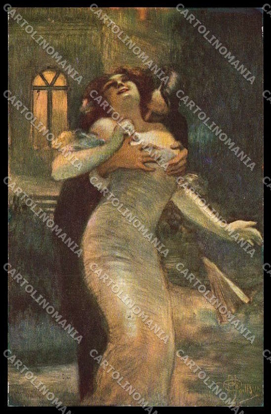 Illustratori Artist Signed Guillaume Kissing Couple serie 679 Lapina pc ZG6318 – fronte