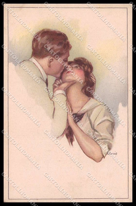 Illustratori Artist Signed Valeris Romantic Couple serie 443-5 cartolina ZG6320 – fronte