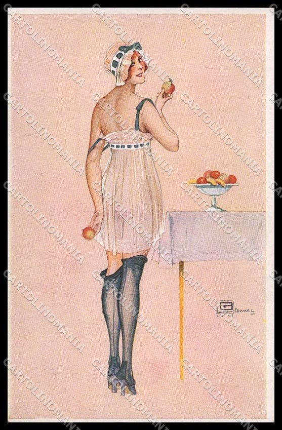 Illustratori Artist Signed Leonnec Risque Lady Intimite de Boudoir 76 pc ZG6322 – fronte
