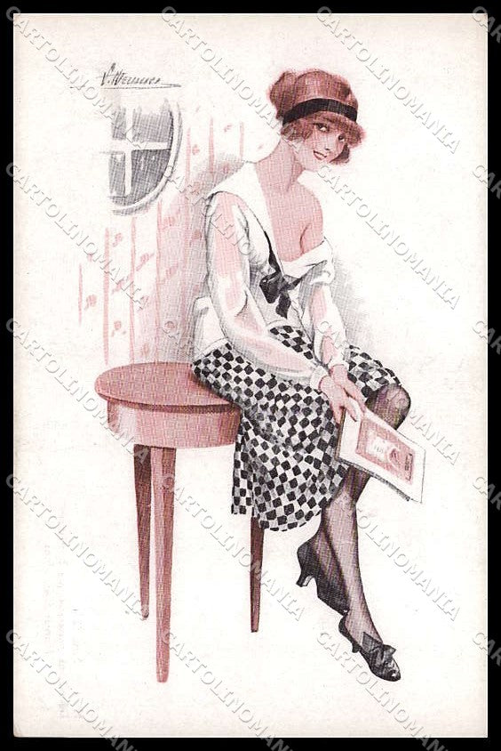 Artist Signed S. Meunier Lady Decolletes Parisiens serie 52-4 pc ZG6330 – fronte