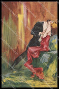 Illustratori Artist Signed Ferrari Romantic Couple Art Deco serie 1191 pc ZG6343 – fronte