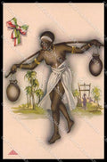 Artist Signed Bonora Risque Lady Ethnic Africa Tricolore Propaganda pc ZG6408 – fronte