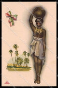 Artist Signed Bonora Risque Lady Ethnic Africa Tricolore Propaganda pc ZG6410 – fronte