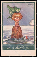 Illustratori Artist Signed Sgrilli Girl Sea serie 565-2 cartolina ZG6430 – fronte