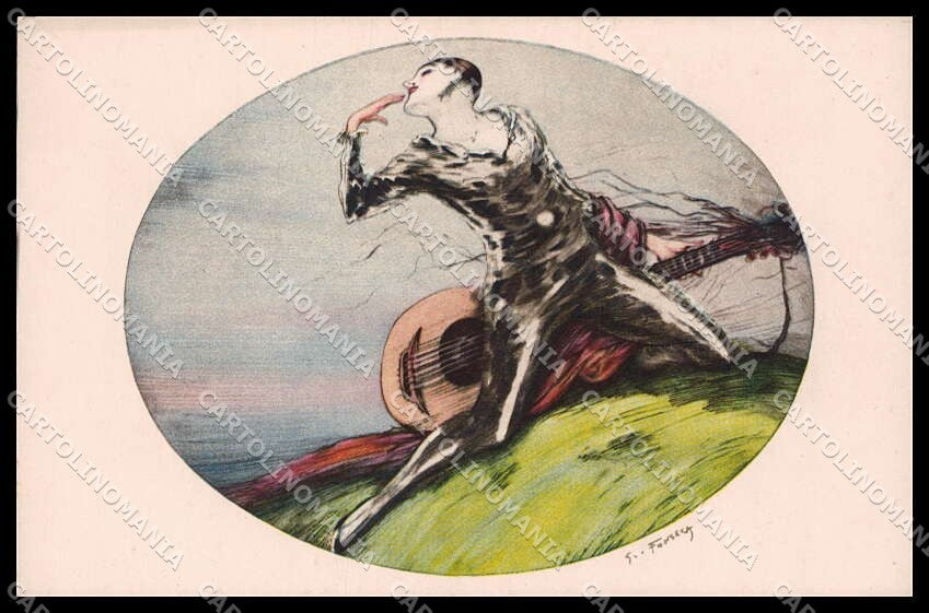 Illustratori Artist Signed Fonseca Pierrot Gravur 1104 cartolina ZG6452 – fronte