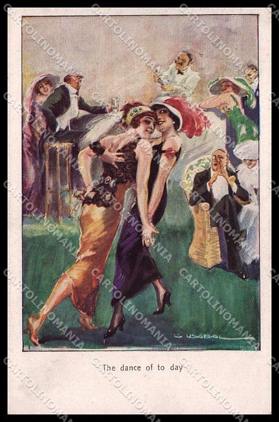 Illustratori Artist Signed Usabal Dancing Lady serie 1072 cartolina ZG6473 – fronte
