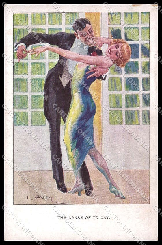 Illustratori Artist Signed Usabal Dancing Couple serie 1069 cartolina ZG6475 – fronte