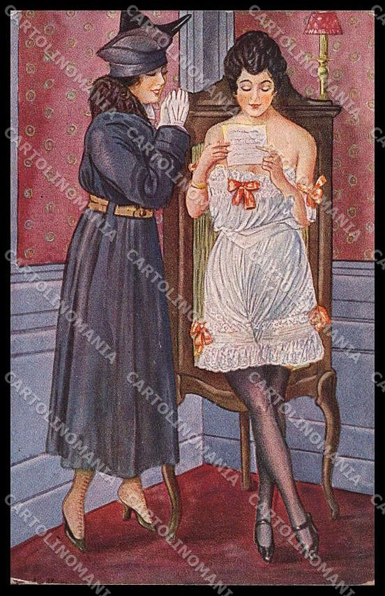 Illustratori Artist Signed H. Wolffers Fashion Risque Lady serie 6211 pc ZG6480 – fronte