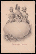 Illustratori Artist Signed Lady Egg Easter Viennoise M M Vienne cartolina ZG6491 – fronte