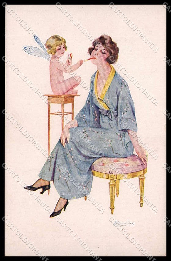 Artist Signed S. Meunier Fashion Lady Fairy Make up serie 1-33 pc ZG6502 – fronte