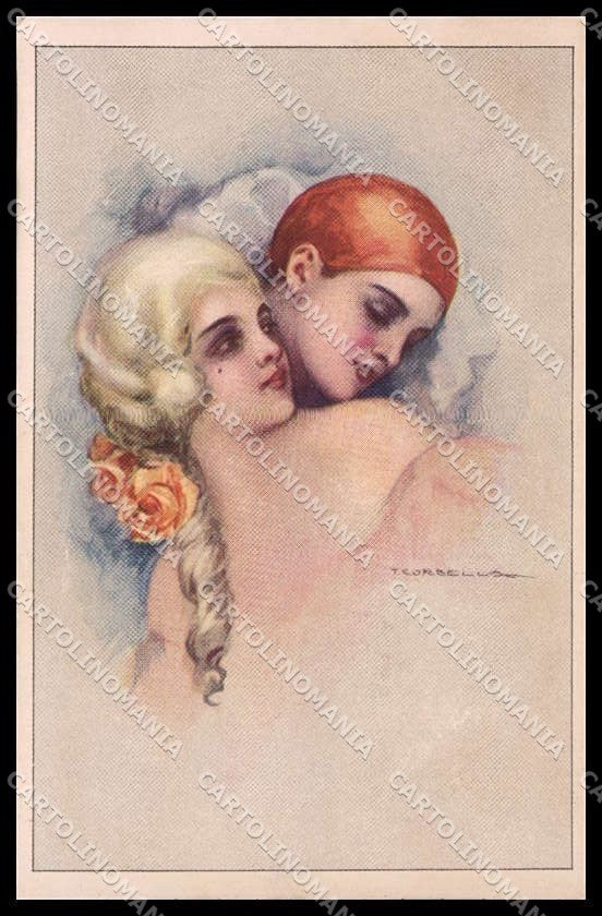Artist Signed Corbella Lady Pierrot Art Deco Degami 790 WRINKLE pc ZG6554 – fronte