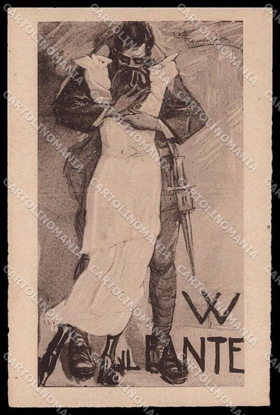 Illustratori Artist Signed Ravanelli Kissing Couple Propaganda WW1 pc ZG6591 – fronte