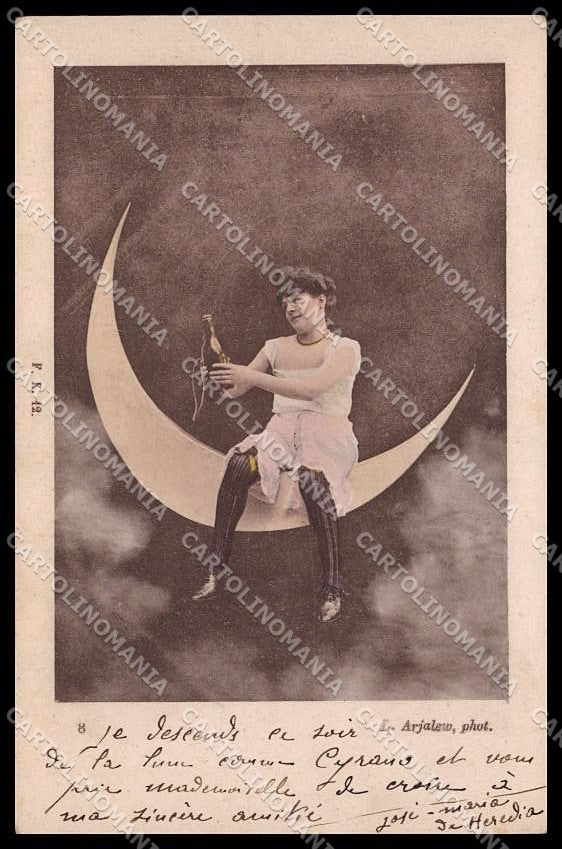 Illustratori Artist Signed Lady Paper Moon serie 8 L. Arjalew cartolina ZG6593 – fronte