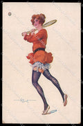 Artist Signed A. Penot Risque Lady Tennis Feminin 9-42 ABRADED pc ZG6595 – fronte