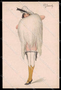 Artist Signed Jemoli Risque Lady Art Deco serie 159 ABRADED pc ZG6608 – fronte