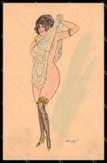 Illustratori Artist Signed Minos Risque Lady cartolina ZG6619 – fronte