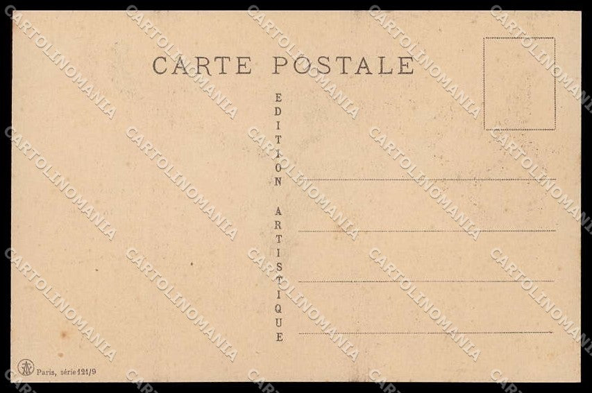 Illustratori Artist Signed Naillod Fashion Lady Paris serie 121-9 pc ZG6642 – retro