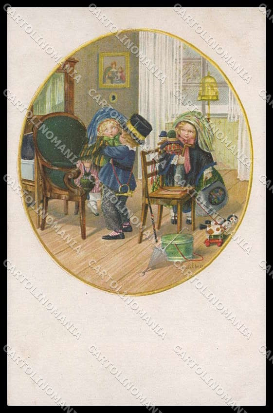 Illustratori Artist Signed Pauli Ebner Children M M 1228 ABRADED pc ZG6655 – fronte