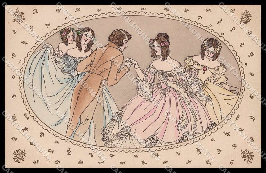 Artist Signed Alice Wanke Dancing Couple Art Nouveau MM Vienne 441 pc ZG6683 – fronte