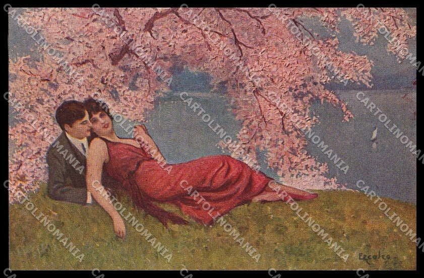 Illustratori Artist Signed Ercolea Romantic Couple Art Deco serie 2353 pc ZG6685 – fronte