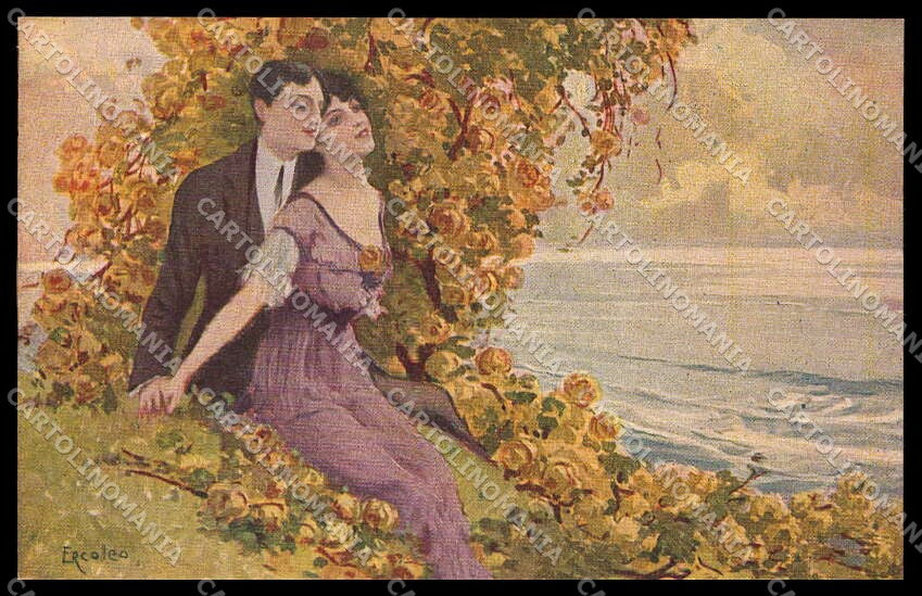 Illustratori Artist Signed Ercolea Romantic Couple Art Deco serie 2353 pc ZG6686 – fronte