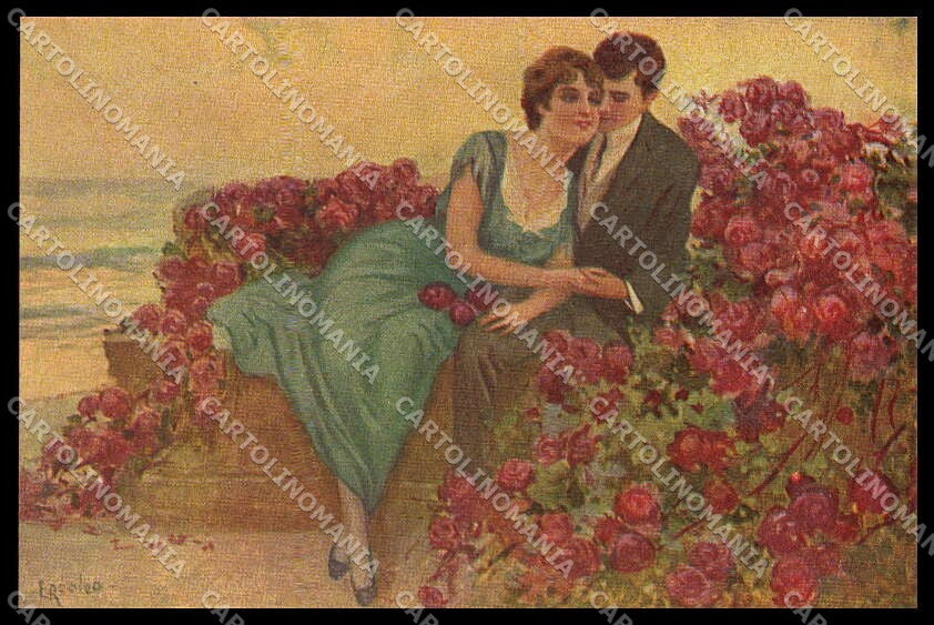 Illustratori Artist Signed Ercolea Romantic Couple Art Deco serie 2353 pc ZG6687 – fronte