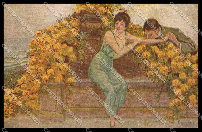 Illustratori Artist Signed Ercolea Romantic Couple Art Deco serie 2353 pc ZG6688 – fronte