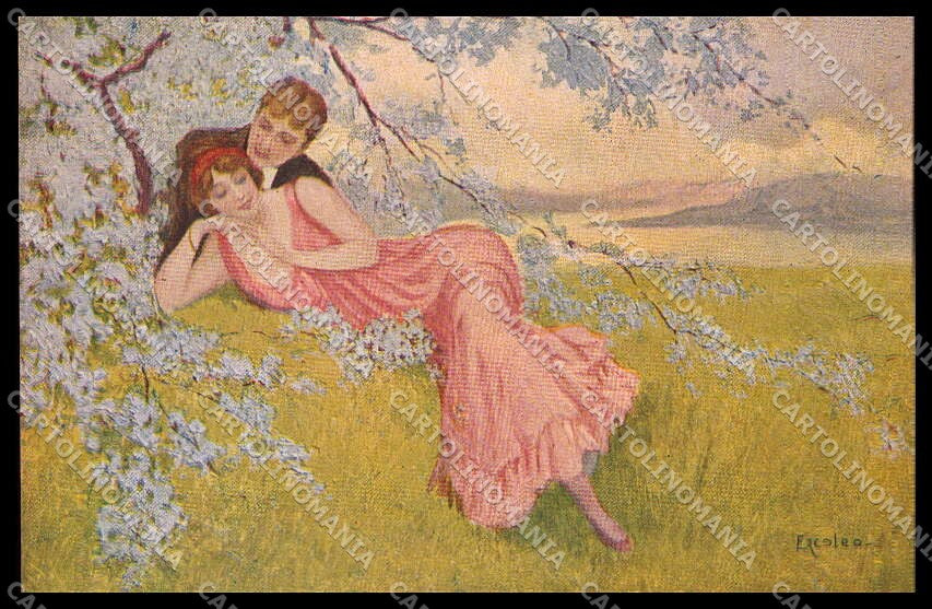 Illustratori Artist Signed Ercolea Romantic Couple Art Deco serie 2353 pc ZG6689 – fronte