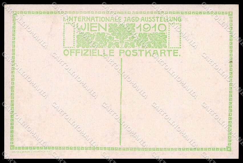 Artist Signed H. Kalmsteiner Jagd Austellung Wien 1910 Ungarn pc ZG6704 – retro