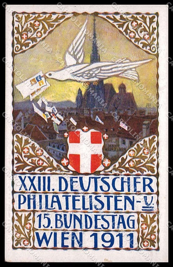 Artist Signed H. Kalmsteiner Deutscher Philatelisten Wien 1911 pc ZG6706 – fronte