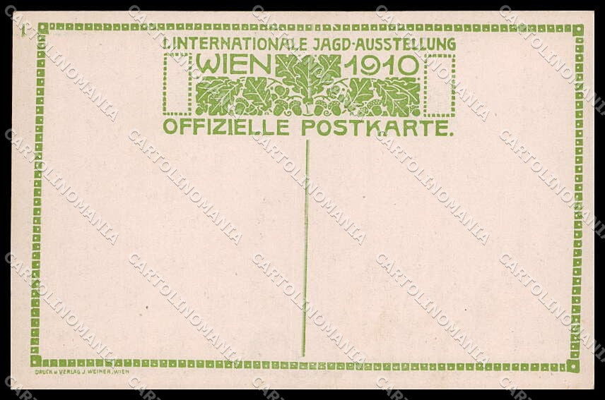 Artist Signed Gerstenbrand Jagd Austellung Wien 1910 Pavillon Schweden pc ZG6708 – retro