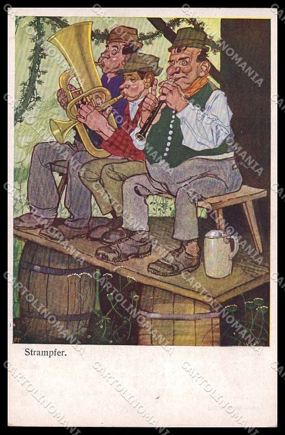 Illustratori Artist Signed Music Band Men Strampfer BKWI 267-2 cartolina ZG6716 – fronte