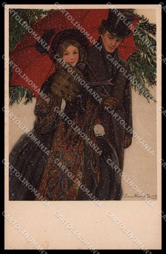 Illustratori Artist Signed Anne Whelan Betts Lady Couple MM Vienne 291 pc ZG6725 – fronte